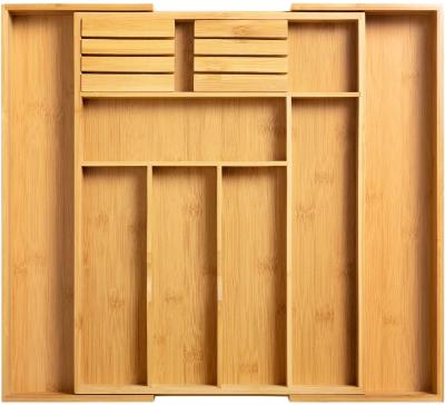 China Combohome Drawer Bamboo Storage Box Expandable Stocked Cutlery Box with 9 Compartments 13