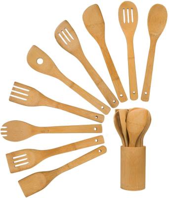 China Combohome Sustainable Cookware Nonstick Cookware Set with Bamboo Spoon and Kitchen Bamboo Wooden Spoon Spatula for sale