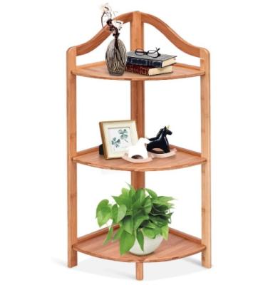 China Morden Combohome Corner Storage Bamboo Rack 3 Tier Bamboo Bathroom Storage Shelf Bathroom for sale