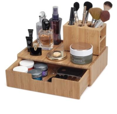 China Freshness Keeping Combohome Storage Organizer With Box Wooden Bamboo Crate Box For Organizer Cosmetics Storage for sale