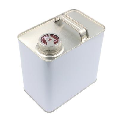 China 2.5L Motor Oil Tin Can With Press Lid Chemical Metal Package Custom F Style High Quality White Cans for sale