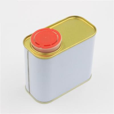 China ODM Chemical Plant OEM Storage Chemical Solvent Oil Tin Can For Glue Engine Square Storage 500ml Custom Logo for sale