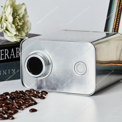 China Coffee Tin Cans Coffee Packaging Square 400g Tinplate Coffee Bean Tin Can Food Grade Reservoir Metal Box for sale