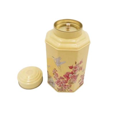 China Food Free Sample Food Grade Double Lid Metal Cans Tea Packaging Round Tin Box Custom Tins Empty Airtight Tea Container for sale