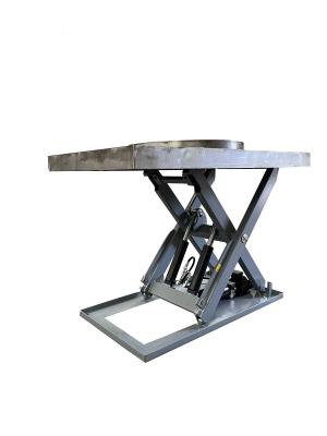 China Running Mode Stationary Electric Single Scissor Lift Table with Turntable Customization for sale