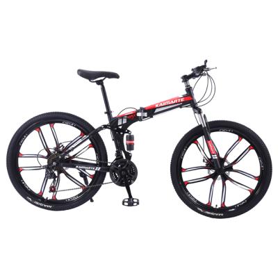 China Cheap price steel bicycles foldable mountainbike 26inch 29 inch mountain bike full suspension folding bicycle for sale