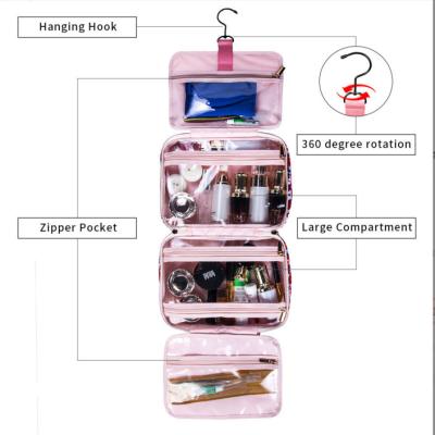 China Vintage Large Size Detachable Pocket Travel Makeup Organizer Amazon Hot Dry Wet Separation Storage Hanging Cosmetic Bag for sale