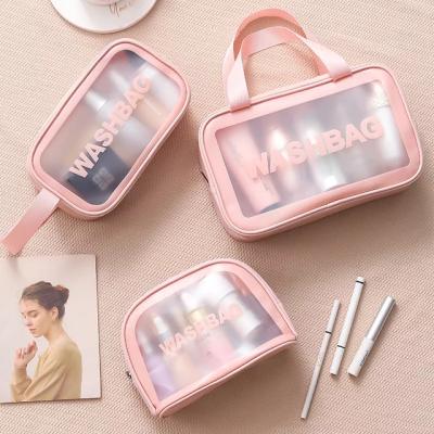 China Vintage Customized Different Size Outdoor Women Travel Portable PU Storage Bag Toiletry Organizer Waterproof PVC Wash Cosmetic Clear Bag for sale