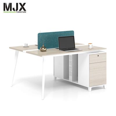 China Wood Office Furniture Computer Desk Open Space Workstations 2 Seater Face To Face Desk for sale