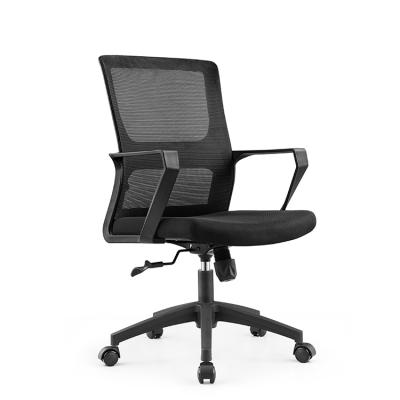 China Mid Back Office Chair (Height) Office Furniture Black Popular Mesh Adjustable Chair Fabric Chair for sale