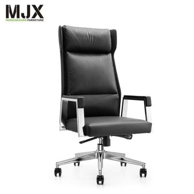 China High Quality Black Ergonomic Director Chiars Chair (Waist) Executive Office Adjustable Chair Leather Boss Chair for sale