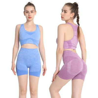 China Breathable Seamless Women Yoga Set Workout Shirts Sports Pants Bra Gym Suits Fitness Shorts Crop Top High Waist Leggings Yoga Suits for sale