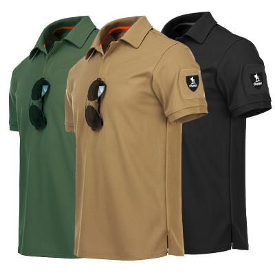 China Anti-Wrinkle Men's Short Sleeve Army Polo Shirt Male Military Summer Quick Dry Tees Men Clothes Turn-Down Simple Tactical Polo Shirts for sale