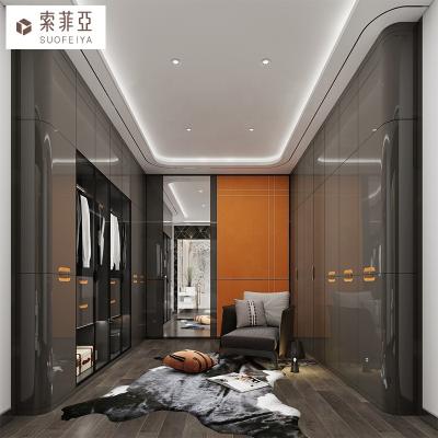 China SUOFEIYA Environmental Whole House Design Modern High Gloss Acrylic Finish Walk In Wardrobes for sale