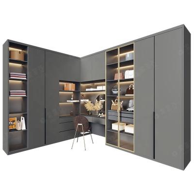 China (Size) Suofeiya Adjustable Luxury Walk In Black Modern China Trade Wardrobe Closet Bedroom Wardrobe Cabinet for sale