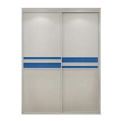 China SUOFEIYA environmental white and blue color sliding wooden wardrobe with 2 sliding doors for sale