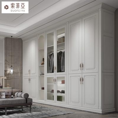 China Environmental New Chinese Style Wardrobe Design PVC Open Door L Shape Walk In Wardrobe for sale