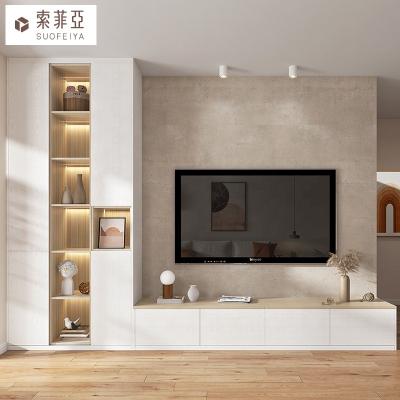 China Environmental Simple Flat Wooden Wall Units Modern Design TV TV Cabinet Designs for sale