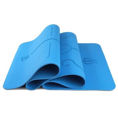 China Customizable Yoga Pilate Exercise Posture Line And LOGO PU High End Rubber Yoga Mat for sale