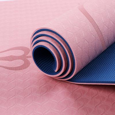 China Strip exclusively for Amazon double-layer two color wholesale cost-effective thick strip yoga mat for sale