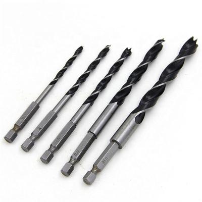 China Hexagonal Handle 5PC Woodworking Cut Reaming Tools Woodworking Tricuspid Drill Set for sale