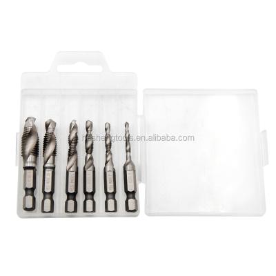 China Metric HSS HSS M3/M4/M5/M6/M8/M10 Hex Thread Spiral with Hand Drill Bit Screw Tap Compound Chamfering Tap for sale