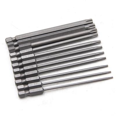 China 11pc 100mm Hollow Plum Blossom Lengthening Set S2 Header Hex Set in S2 Handle Screwdriver Head Set for sale