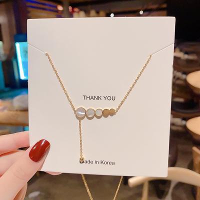 China Fashion necklace titanium steel personality temperament collarbone chain gold design clavicle pearl necklace ladies FASHIONABLE pendant tide for sale