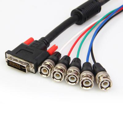 China Male TV/Projector/dvd dvi 24+5 female to 5bnc cable dvi to bnc cable adapter for sale