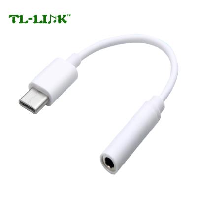 China Mobile phone types high quality type-c male to AUX cable. 3.5mm Jack OTG female for sale