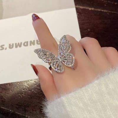 China Fashion Jachon Punk Finger Zircon Women Adjustable Crystal Rings For Ladies Jewelry Women Trend 2022 for sale