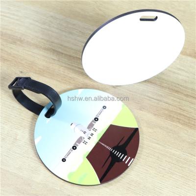 China Eco-firendly Custom Sublimation Luggage Tags Blank Wooden Knocking MDF Tag for sale