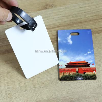 China Luggage Personalized Wooden Single Sided Rectangle MDF Sublimation Custom Blank Luggage Tag for sale