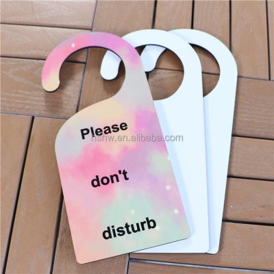 China MDF Manufacturer Custom Double Side Printable Wood Dye Blank MDF Sublimation Do Not Touch Door Hanger for sale