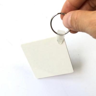 China Main Rack Square Form Bilateral Sublimation FRP Plastic Key Chain for sale