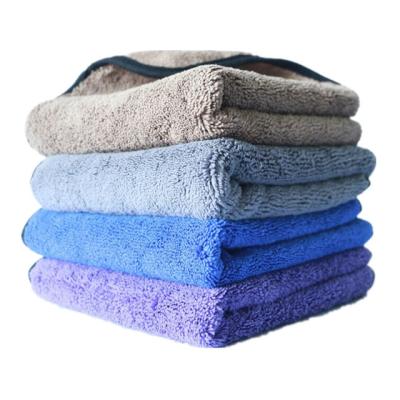 China Pile Heaven and Earth Towel Car QUICK DRY Microfiber Polishing and Cleaning Towel Absorb Water Without Shedding Hair 40*40CM 400 GSM for sale