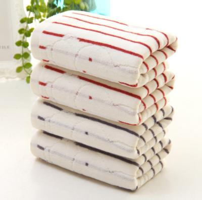 China QUICK DRY Microfiber Striped Towel Daily Necessities Bathroom Face Towel Adult Jacquard Towel for sale