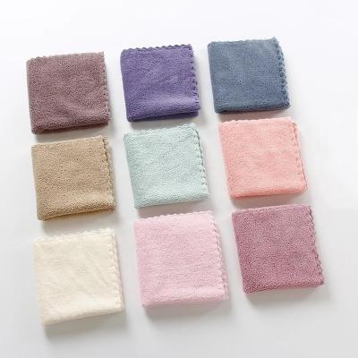 China Wholesale Soft Absorbent Kid Safe Ultrasonic Balanced Microfiber Coral Fleece Towel For Kids for sale