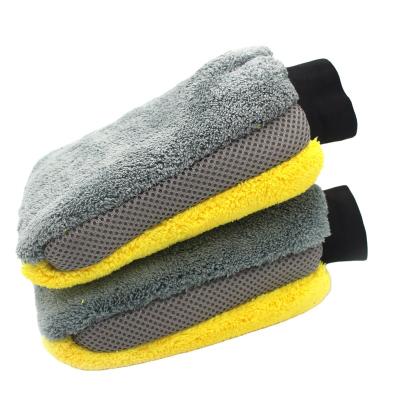 China Quick Dry Car Wash Glove Microfiber Cleaning Mitt For Auto Window Glass Polishing Detailing for sale