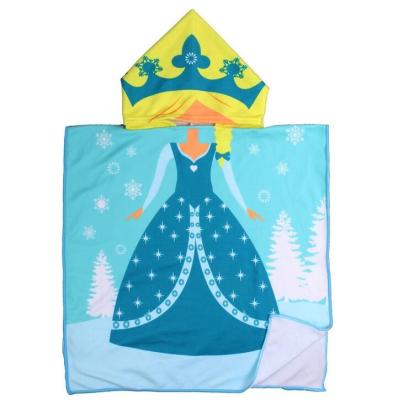 China Custom Cartoon Shape Bath Hooded Beach Towel QUICK DRY Poncho Animal Kids Beach Manufacturer for sale