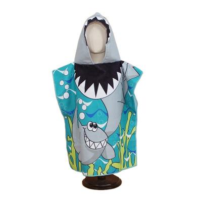 China Child Safe Cartoon Kids Digital Printing Hooded Beach Towel For Kids Microfiber Beach Towel Wholesale for sale