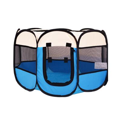 China Hot Selling Breathable Foldable Kennel Tent Cat Playpen Pet Playpen 8 Panel Foldable Pet Playpen for sale