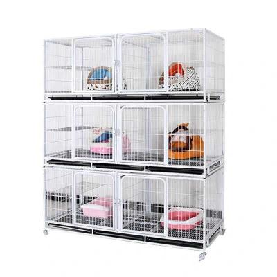 China Multi-laye Cat Cage Combination Breeding Cage Three-Layer Sustainable Pet Shop Boarding Cage for sale