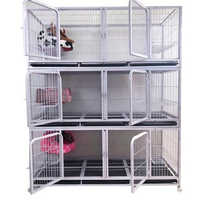 China Wholesale Viable 3 Tier Cage Cat Cage Animal 6 Door Breeding Place-tube Steel Wire Dog Cage for sale