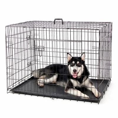 China Breathable Wholesale High Quality Multiple Sizes Kennel Cheap Metal Stainless Steel Foldable Dog Cage for sale