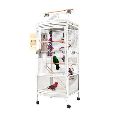 China Hot Sale New Large Parrot Cage Villa Breeding Cage Breathable Anti-scatter Acrylic Luxury Gray Bird Cage for sale