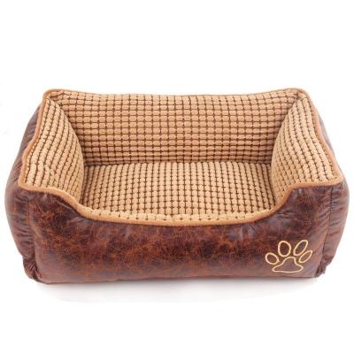 China Modern Luxury Cute Cheap Custom Strpie Pet Beds Viable Luxury Soft Cheap Dog Bed Cute Pet Beds for sale