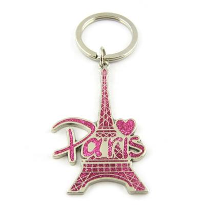 China Custom Promotion Gift China Iron Key Chain Tower Pop With Customized Logo for sale