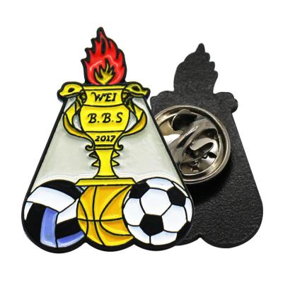 China Cheap 3D Person Make Your Own Custom Football Enamel Pin Badges for sale