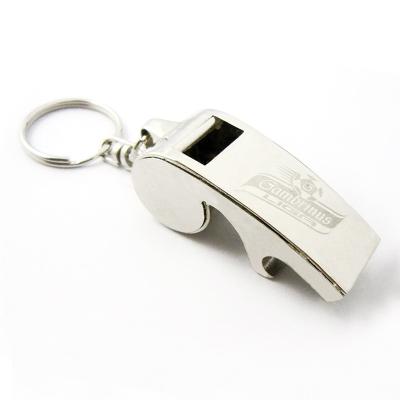 China Promotional Gift Promotional Gift Silver Bottle Opener Custom Whistle Key Ring Key Chain for sale